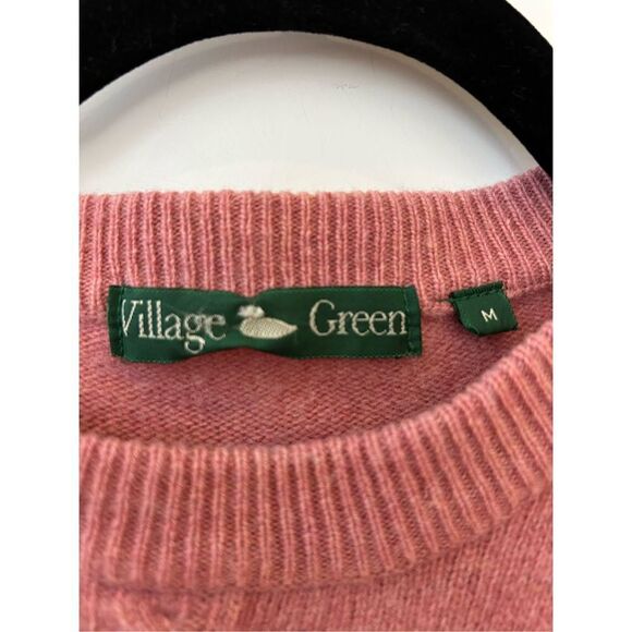 Vintage Village Green Floral Embroidery Wool Blend Sweater Pink Women’s Size Med - Picture 6 of 6